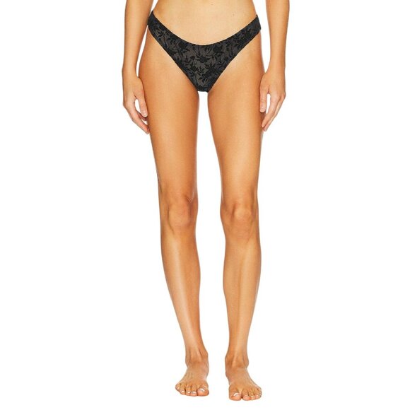 WeWoreWhat Flocked Mesh Velvet Roses Bikini Bottoms in Black X-Small New Womens - Picture 8 of 8